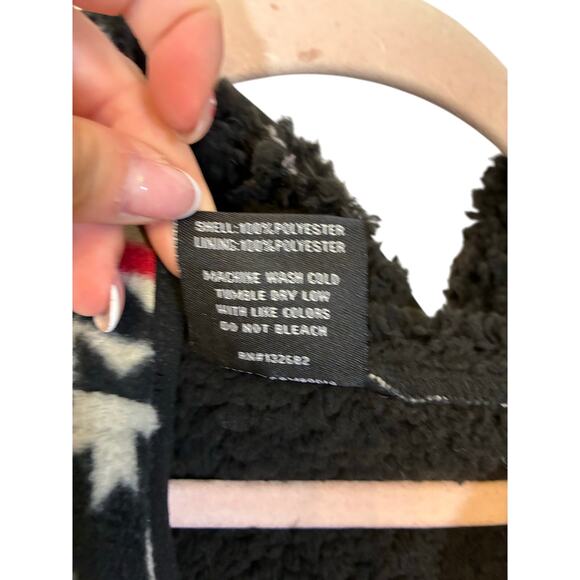 Aztec Fleece Zip-Up Jacket Western Boho Outerwear Original Deluxe Winter Small - Picture 3 of 4